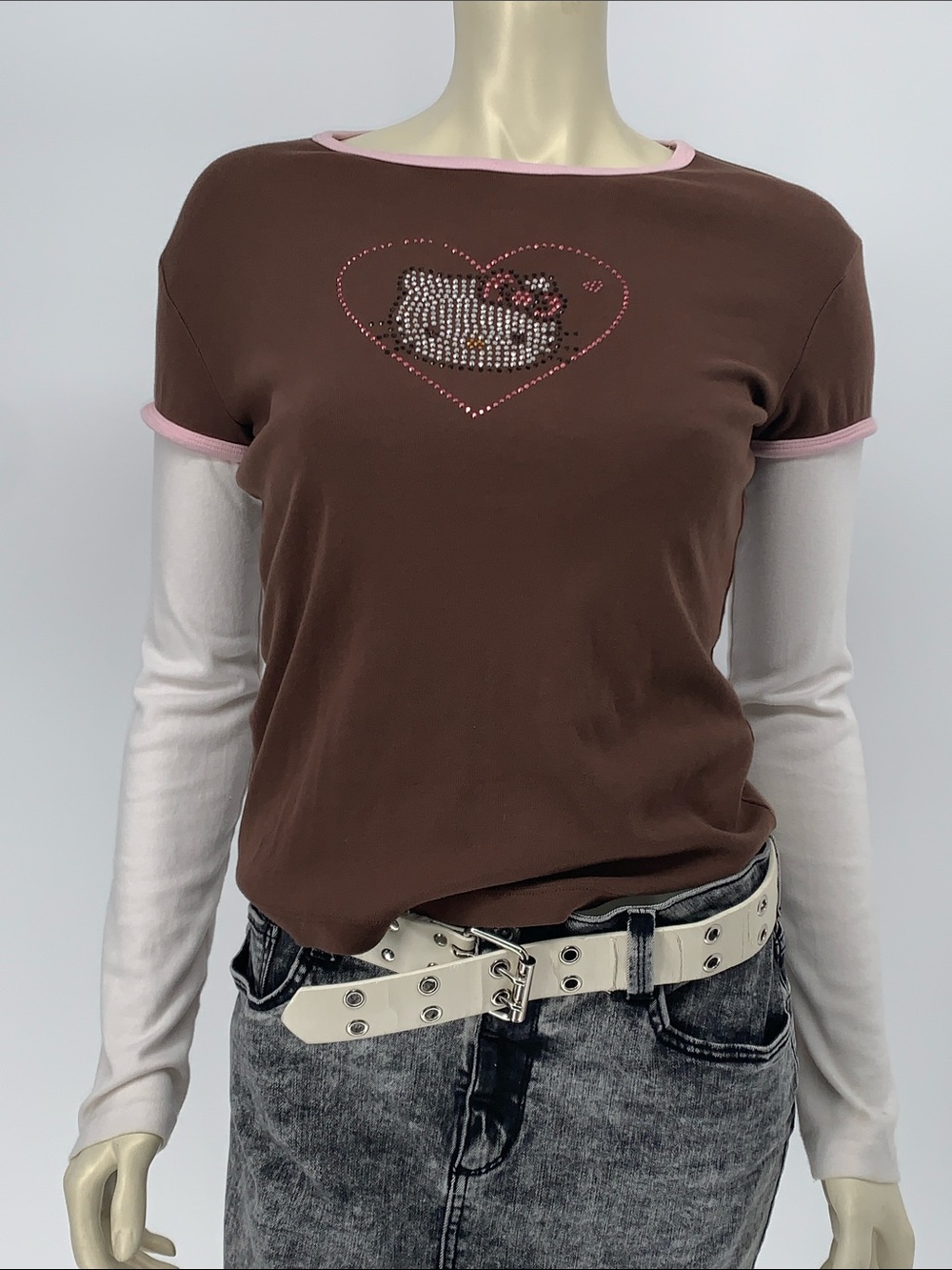 VINTAGE Y2K HELLO KITTY LAYERED LONG SLEEVE TOP